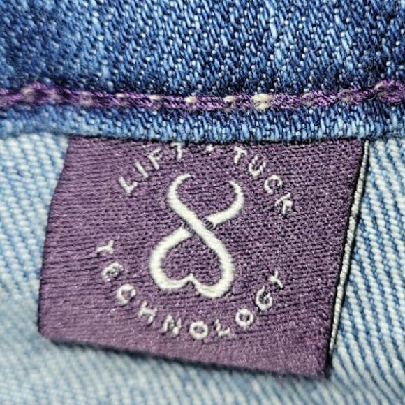 NYDJ Bootcut Jeans Medium Rinse Lift & Tuck Bling Back Pockets Women's Size 12 - Picture 10 of 14